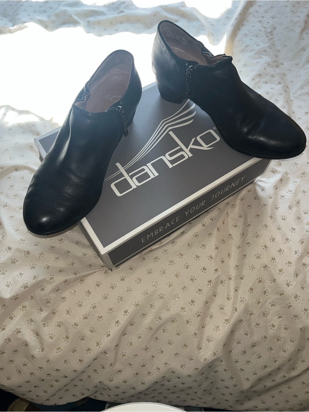 Dansko-Debbie Burnished Nubuck Black Leather AnkleBootie - Picture 9 of 13